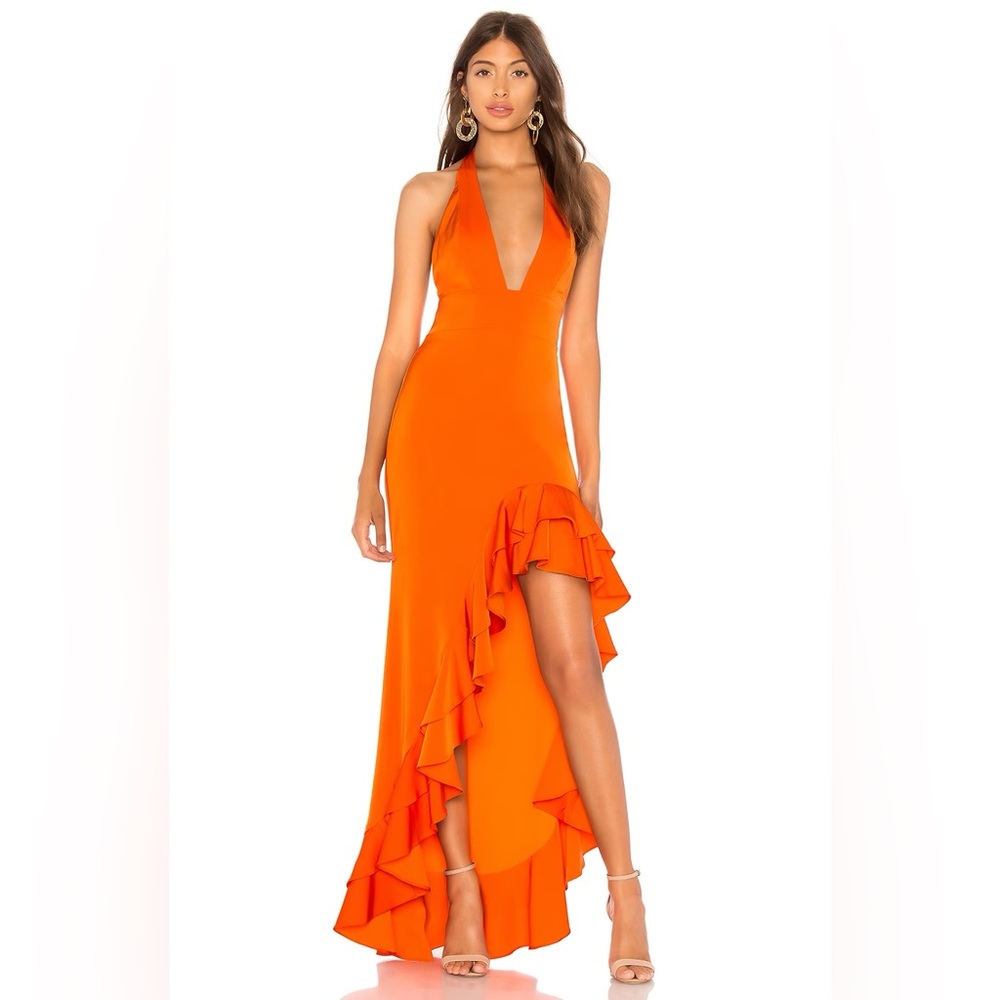 Lovers & Friends Fama Gown in Poppy Orange